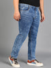 Plus Men's Blue Slim Fit Washed Jeans Stretchable