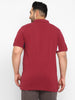 Plus Men's Maroon, Yellow, White Colour-Block Regular Fit Half Sleeve Cotton Polo T-Shirt