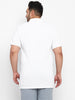 Plus Men's White, Black, Red Colour-Block Regular Fit Half Sleeve Cotton Polo T-Shirt