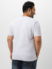 Plus Men's White Melange Solid Regular Fit Round Neck Cotton T-Shirt