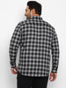 Plus Men's Black Cotton Full Sleeve Regular Fit Casual Checkered Shirt