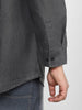 Plus Men's Grey Full Sleeve Regular Fit Casual Denim Shirt