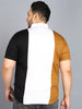 Plus Men's Beige, Off White, Black Cotton Half Sleeve Regular Fit Casual Colorblock Shirt