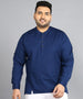 Plus Men's Blue Cotton Full Sleeve Regular Fit Casual Solid Shirt