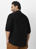 Men's Black Cotton Full Sleeve Regular Fit Casual Solid Shirt with Band Collar