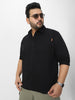 Plus Men's Black Cotton Full Sleeve Regular Fit Casual Solid Shirt