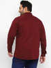 Plus Men's Maroon Cotton Full Sleeve Regular Fit Casual Solid Shirt