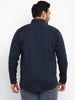 Plus Men's Navy Blue Cotton Full Sleeve Regular Fit Casual Solid Shirt