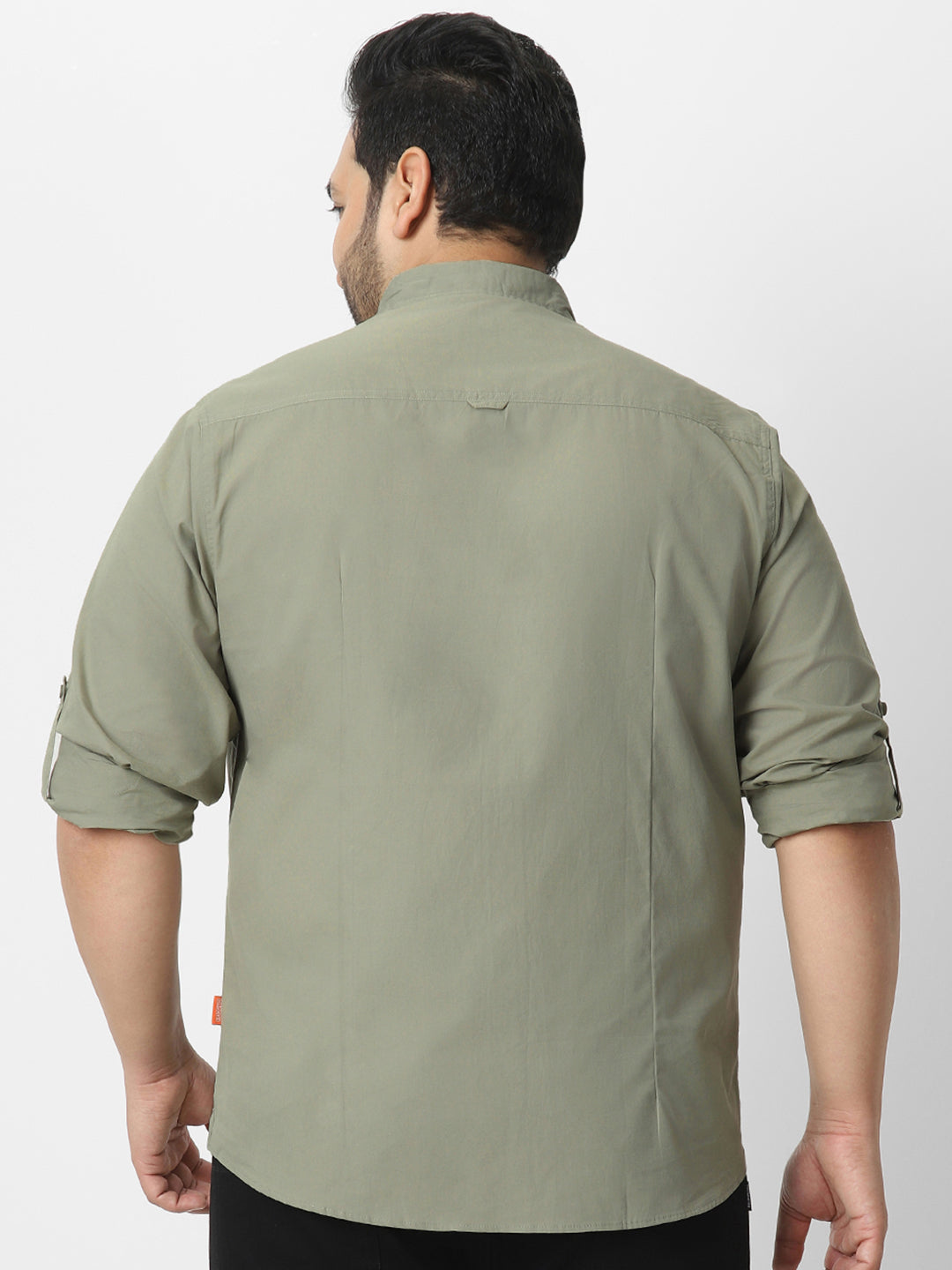 Men's Olive Cotton Full Sleeve Regular Fit Casual Solid Shirt