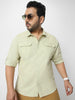 Men's Pastel Green Cotton Full Sleeve Regular Fit Casual Solid Shirt