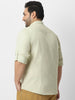 Men's Pastel Green Cotton Full Sleeve Regular Fit Casual Solid Shirt