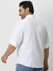 Men's White Cotton Full Sleeve Regular Fit Casual Solid Shirt