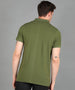 Men's Olive, Navy, White Colour-Block Slim Fit Half Sleeve Cotton Polo T-Shirt