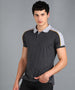 Men's Anthra Melange, Red, Mustard Colour-Block Slim Fit Half Sleeve Cotton Polo T-Shirt