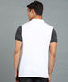 Men's White, Anthra Melange, Gold Colour-Block Slim Fit Half Sleeve Cotton Polo T-Shirt