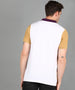 Men's Off White, Purple, Khaki Colour-Block Slim Fit Half Sleeve Cotton Polo T-Shirt