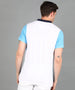 Men's White, Navy, Sky Blue Colour-Block Slim Fit Half Sleeve Cotton Polo T-Shirt