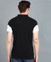 Men's Black, White, Royal Blue Colour-Block Slim Fit Half Sleeve Cotton Polo T-Shirt