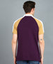 Men's Purple, White, Khaki Colour-Block Slim Fit Half Sleeve Cotton Polo T-Shirt