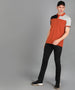 Men's Rust, Grey Melange, Black Colour-Block Slim Fit Half Sleeve Cotton Polo T-Shirt