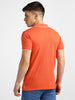 Men's Orange Solid Slim Fit Half Sleeve Cotton Polo T-Shirt