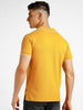 Men's Yellow Solid Slim Fit Half Sleeve Cotton Polo T-Shirt