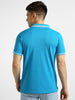 Men's Blue Solid Slim Fit Half Sleeve Cotton Polo T-Shirt