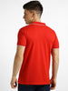 Men's Red Solid Slim Fit Half Sleeve Cotton Polo T-Shirt