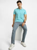 Men's Blue Solid Slim Fit Half Sleeve Cotton Polo T-Shirt