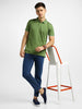 Men's Green Solid Slim Fit Half Sleeve Cotton Polo T-Shirt