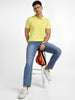 Men's Yellow Solid Slim Fit Half Sleeve Cotton Polo T-Shirt
