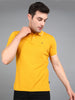 Men's Yellow Solid Slim Fit Half Sleeve Cotton Polo T-Shirt