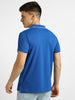 Men's Blue Solid Slim Fit Half Sleeve Cotton Polo T-Shirt