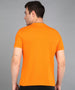 Men's Orange Solid Slim Fit Half Sleeve Cotton Polo T-Shirt with Mandarin Collar