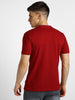 Men's Red Solid Slim Fit Half Sleeve Cotton Polo T-Shirt with Mandarin Collar