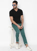 Men's Green Slim Fit Jeans Stretchable