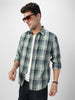 Men's Green Cotton Full Sleeve Regular Fit Casual Checkered Shirt