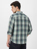 Men's Green Cotton Full Sleeve Regular Fit Casual Checkered Shirt