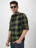 Men's Green Black Cotton Full Sleeve Regular Fit Casual Checkered Shirt