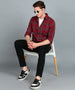 Men's Red Cotton Full Sleeve Slim Fit Casual Checkered Shirt