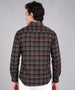 Men's Black Cotton Full Sleeve Slim Fit Casual Checkered Shirt