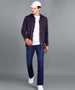 Men's Navy Blue Cotton Full Sleeve Slim Fit Casual Checkered Shirt