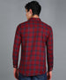 Men's Red Cotton Full Sleeve Slim Fit Casual Checkered Shirt