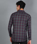 Men's Grey Cotton Full Sleeve Slim Fit Casual Checkered Shirt