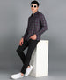 Men's Grey Cotton Full Sleeve Slim Fit Casual Checkered Shirt