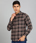 Men's Green Cotton Full Sleeve Slim Fit Casual Checkered Shirt