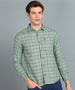 Men's Grey Cotton Full Sleeve Slim Fit Casual Checkered Shirt