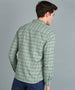 Men's Grey Cotton Full Sleeve Slim Fit Casual Checkered Shirt