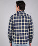 Men's Blue Cotton Full Sleeve Slim Fit Casual Checkered Shirt