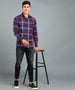 Men's Red Cotton Full Sleeve Slim Fit Casual Checkered Shirt
